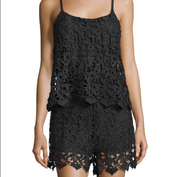 Romeo & Juliet Couture Pants - Romeo & Juliet Couture black lace romper